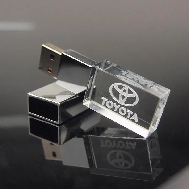 USB флеш накопитель с реальным объемом 2 0 светодиодный автомобильный логотип TOYOTA 4