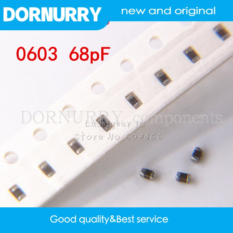 

100pcs 0603 68pf 50V X7R 10% SMD Ceramic Capacitor MLCC DORNURRY