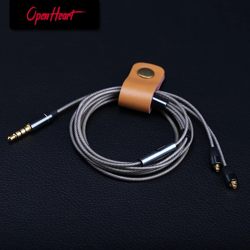 

OPENHEART Original MMCX Cable for Earphones Upgrade Replacement Cables with Remote Mic Play pause Control Silver-plated Copper