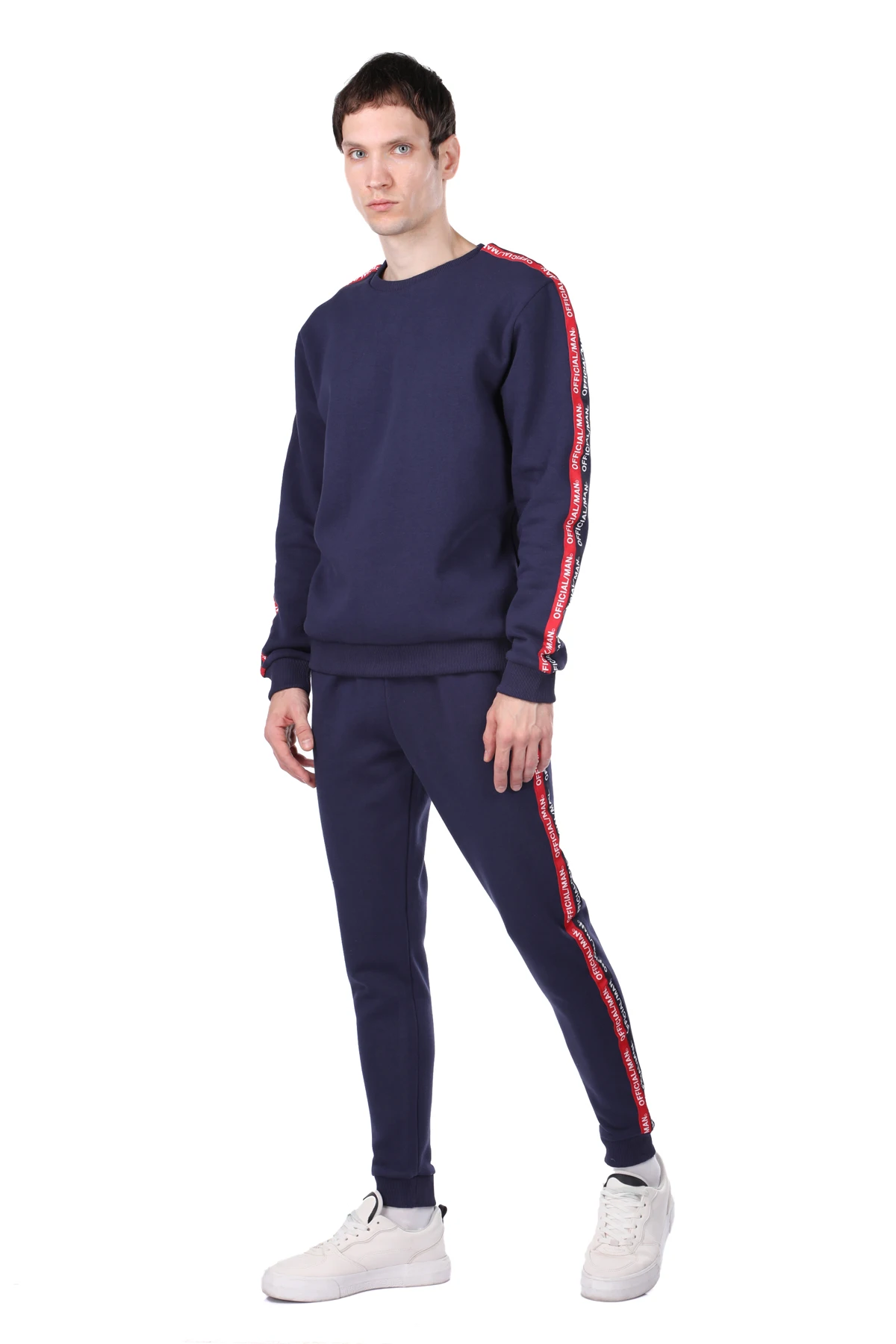 

Mens Crew Neck Sweatshirt with Side Stripe