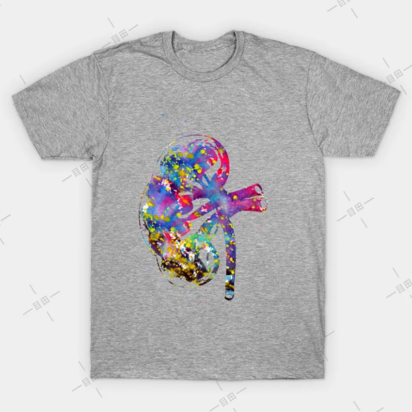 Футболка с изображением почек акварель урология наука | Мужская одежда