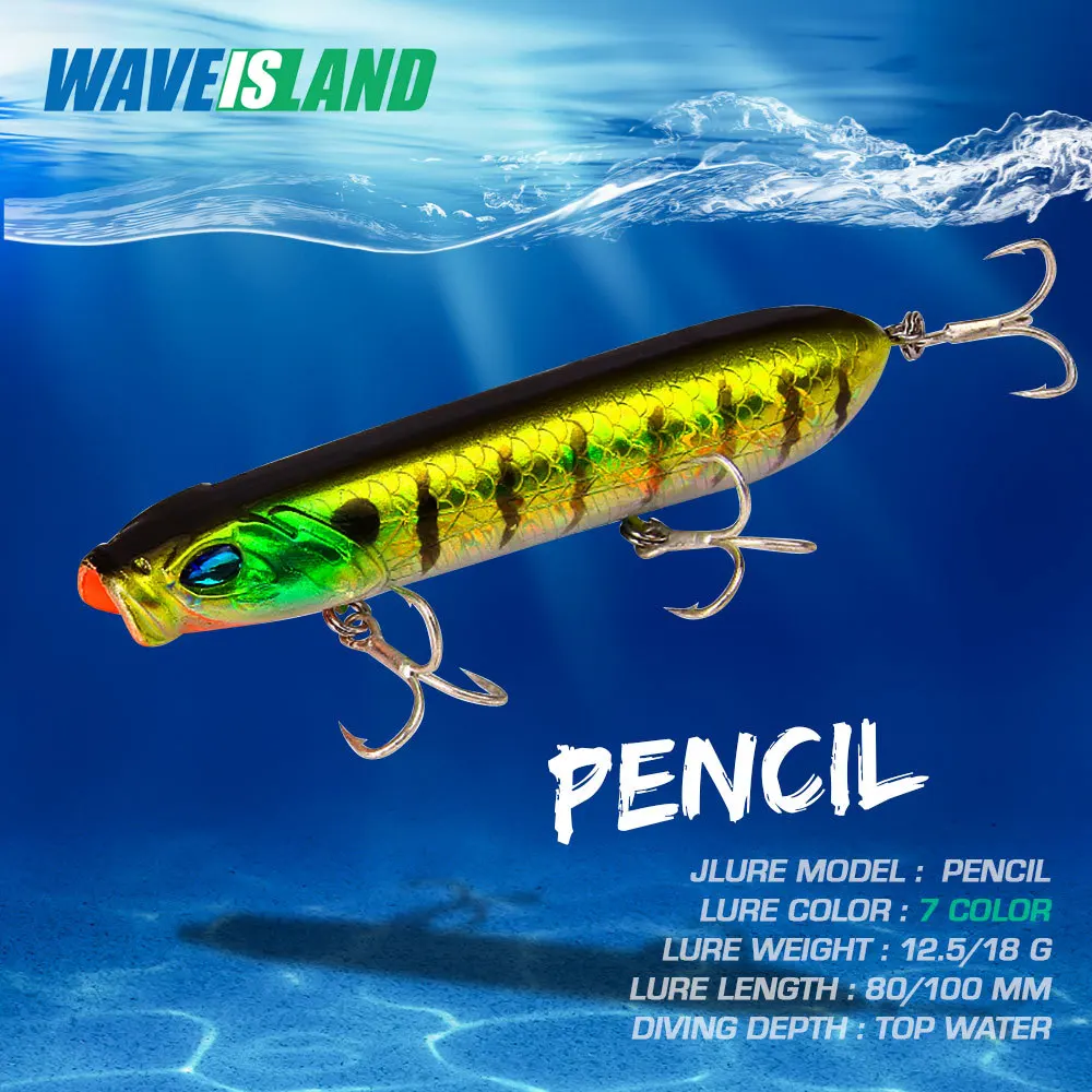 

WAVEISLAND Pencil Lure Fishing Lures 13g 18g Popper Long Throw Fish Lure Tackle Articulos De Pesca Isca bionic Artificial bait
