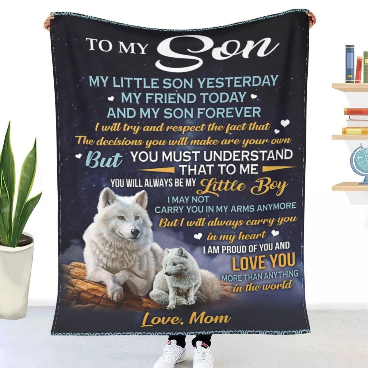 

I WILL ALWAYS CARRY YOU ; GREAT GIFT FOR SON Sherpa Blankets Ultra Soft Flannel Fleece Throw Blankets for Couch Sofa Bed