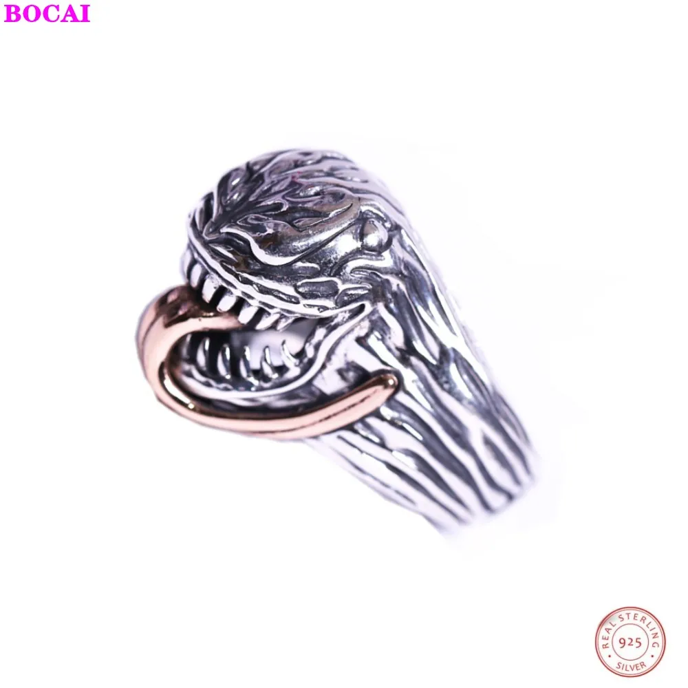 Мужское кольцо BOCAI из настоящего серебра S925 пробы тайские серебряные монеты