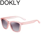 Солнечные очки Dokly поляризационные UV400 для мужчин и женщин, крутые модные солнцезащитные аксессуары в квадратной розовой оправе