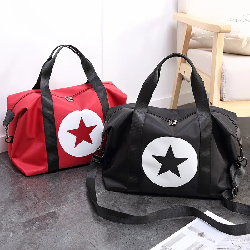 

New Simple Short-distance Travel Bag Fashion Large Capacity Portable Bag Leisure Yoga Gym Bag Waterproof Oxford Cloth Star Bag