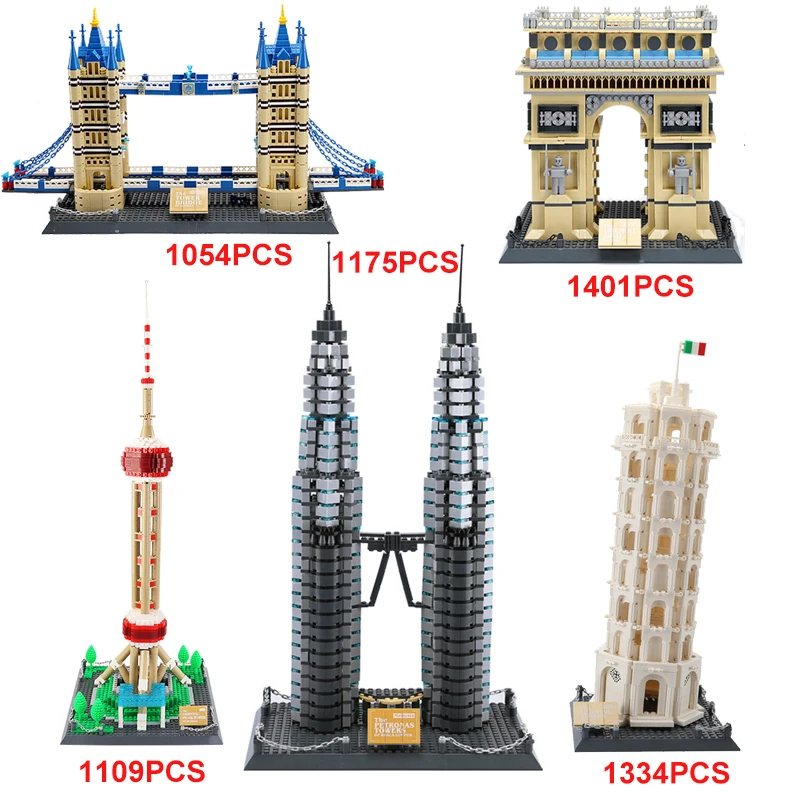 

1758PCS Architecture Colosseum Building Blocks Arc De Triomphe Model World Famous Architecture Compatible City Bricks Toys Kids