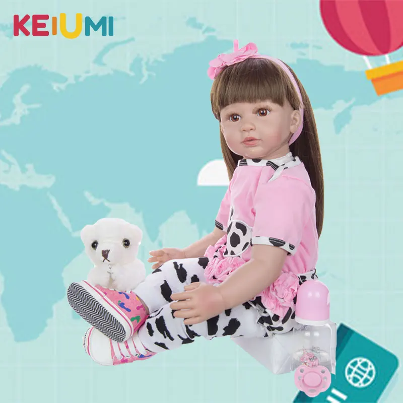 Новый дизайн KEIUMI Reborn куклы Младенцы 60 см реалистичные принцесса Boneca Reborns длинные