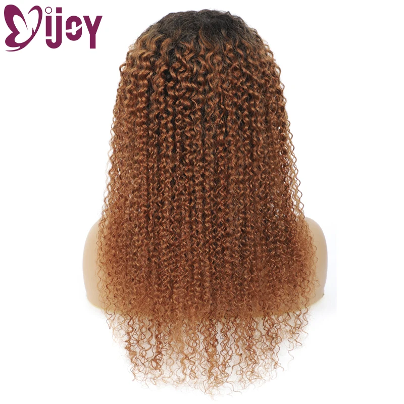 Парик IJOY кудрявые бразильские человеческие волосы парики с челкой Омбре