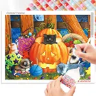 Алмазная живопись 5D сделай сам, квадратнаякруглая вышивка стразы, Набор для вышивки крестиком в виде собаки на Хэллоуин, домашний декор, особый подарок, искусство ручной работы