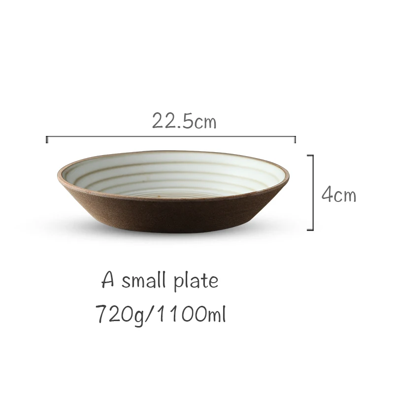 A small plate FANTERCY керамические чашки Керамическая Посуда Чаша индивидуальная домашняя ручная работа винтажное эмалированное ведро чаша креативная Земляная посуда - Цвет: A small plate