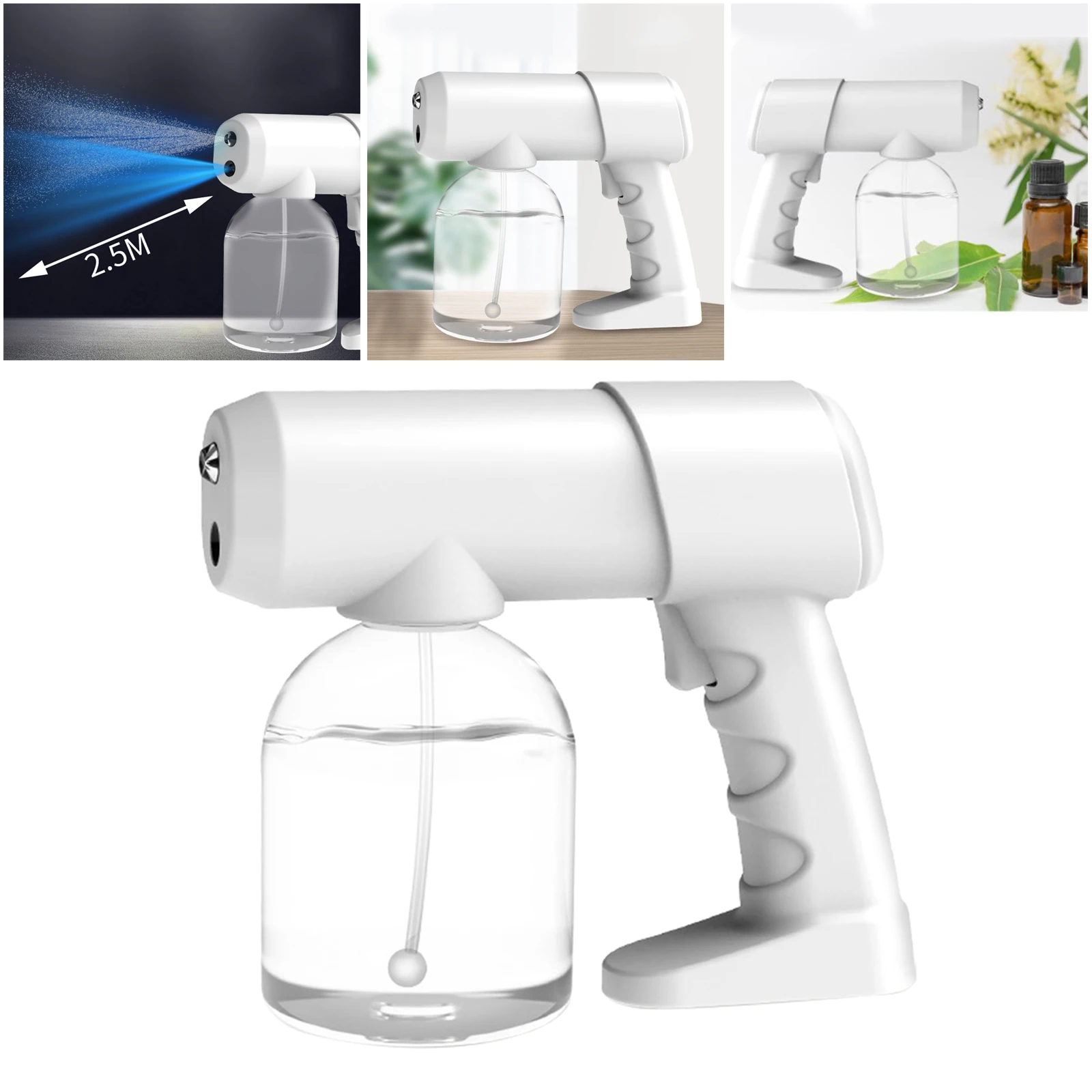 

500ML Portable Nano Sprayer Gun Electric Wireless Sterilization Atomizer for Office Station School Garden Home White