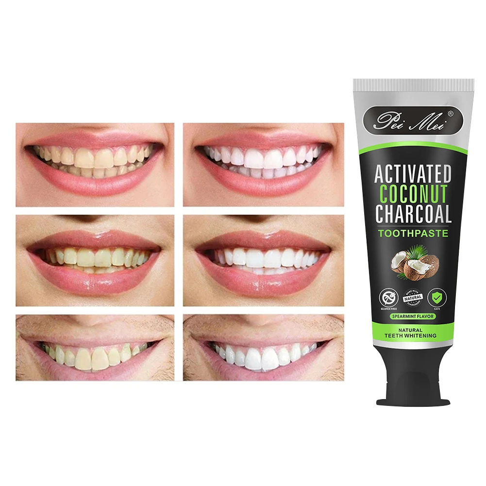 

100g Coconut Whitening Toothpaste Activated Charcoal Toothpaste Reduce Bad Breath Teeth Stains Cleaning Toothpaste Oral Care