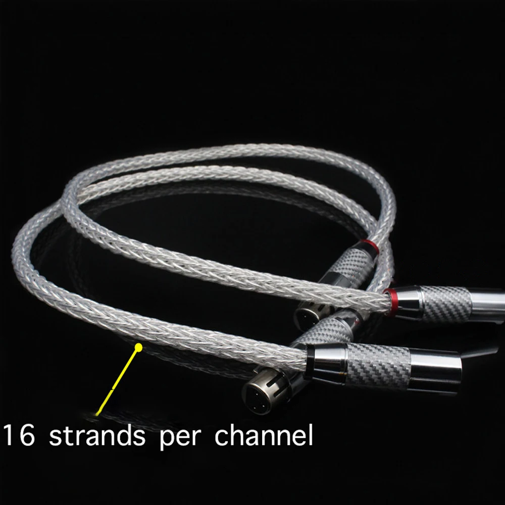 A Pair 8AG Silver Plating on Single Crystal Copper Audio XLR Balance Cable + White Carbon Fiber Plug | Электроника