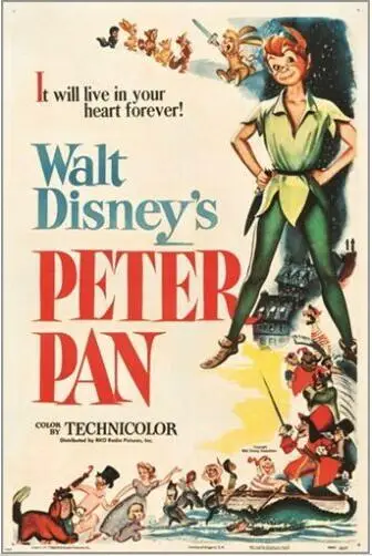 

Peter Pan (Rko 1953) Vintage Movie Silk Poster Decorative Painting 24X36Inch