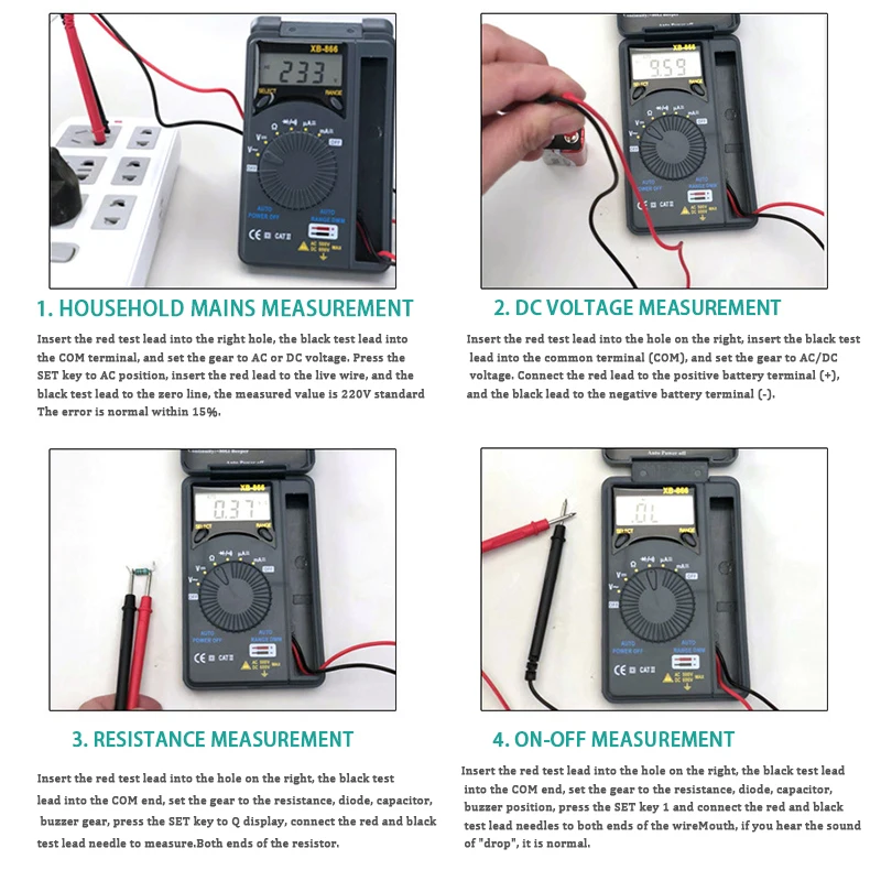 

Digital AC/DC Mini Multimeter Voltage Current Tester Multimeter Pocket Auto Range Digital Tester Voltage Tester