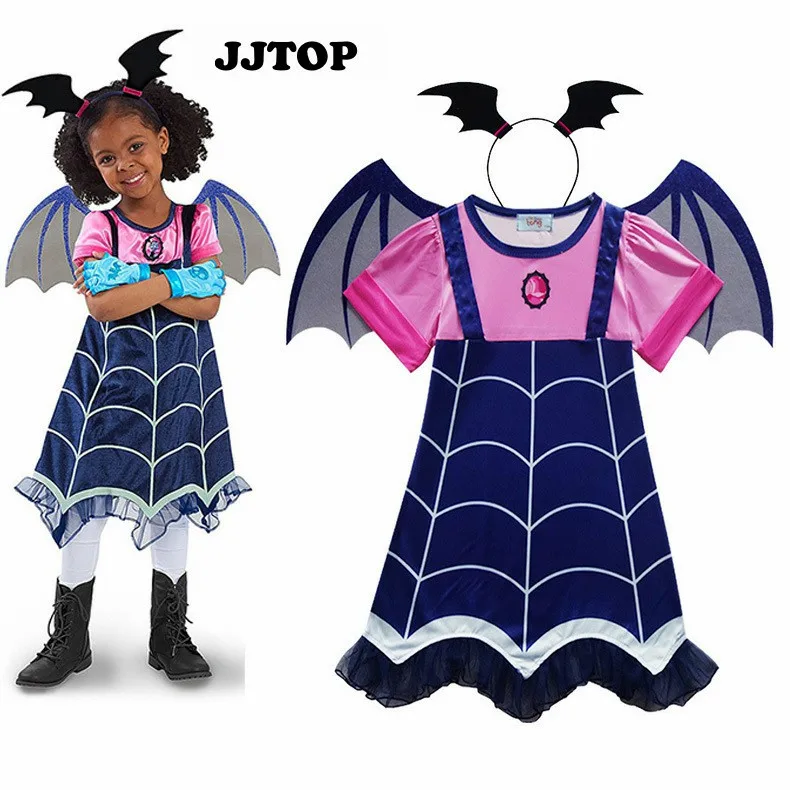Детский костюм вампирины для девочек платье на Хэллоуин Детская повязка волос