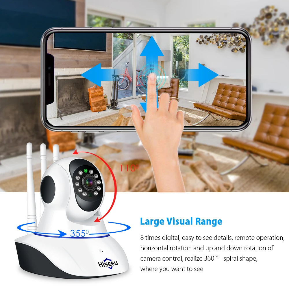 IP камера HISEEU 1080P HD Беспроводная с поддержкой Wi Fi 2 МП|wifi camera 2mp|wireless wifi camerakkmoon ip |