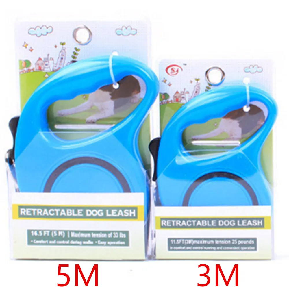 

Pet Leash Dog Leashes Plastic Material Nylon Round Rope Automatic Telescopic Two Size 3M/5M Max Capacity 10KG/15KG