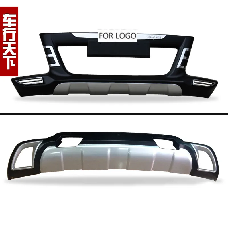 

For 2014-2018 Peugeot 2008 High-quality ABS Chrome Car styling Plastic Front+Rear Bumper Guard Protector Car-styling accessories