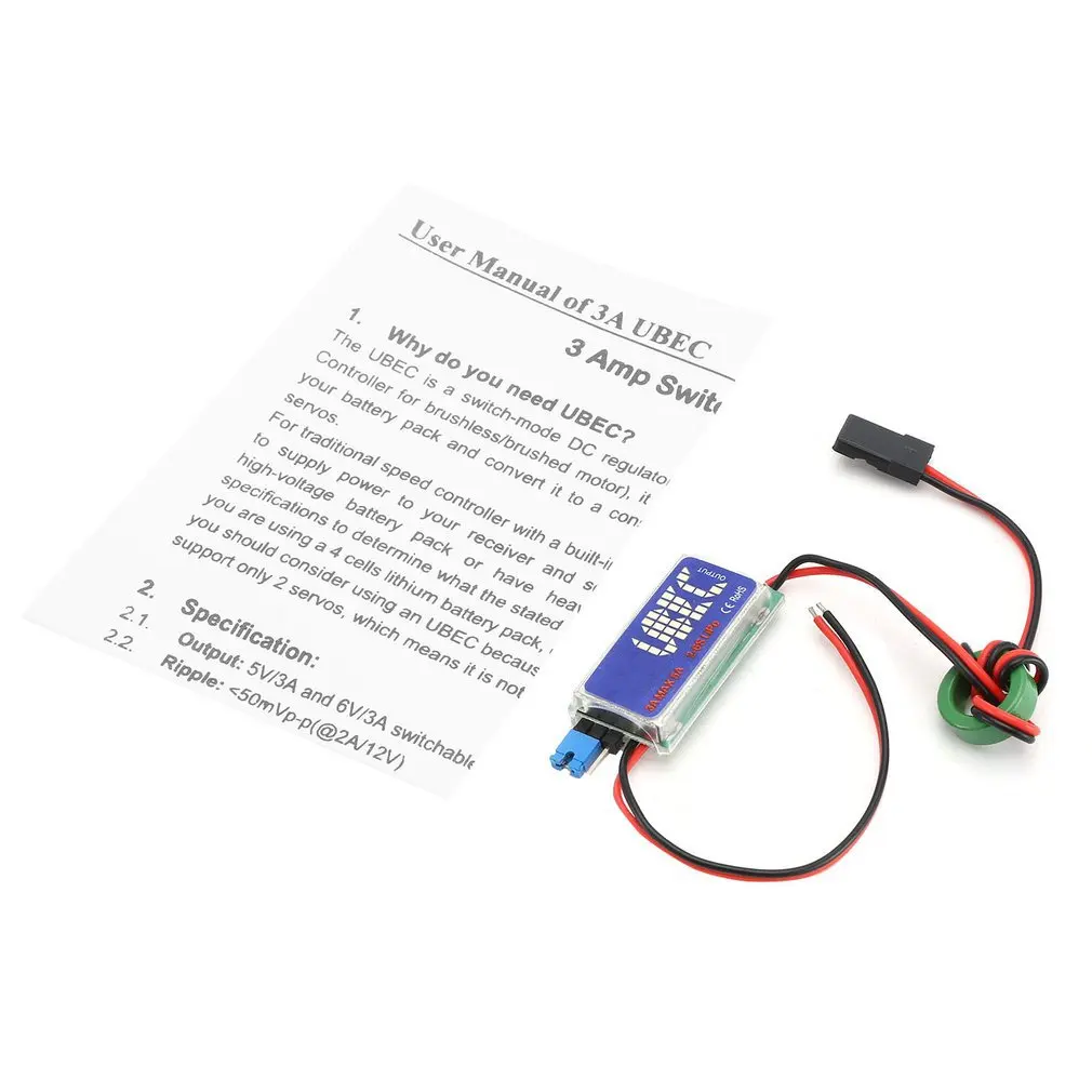 

3A UBEC Input 7V-25.5V 2-6S Lipo Output 5V/3A Continuous Max 6A Switch Mode BEC for RC Drone Airplanes Car Parts