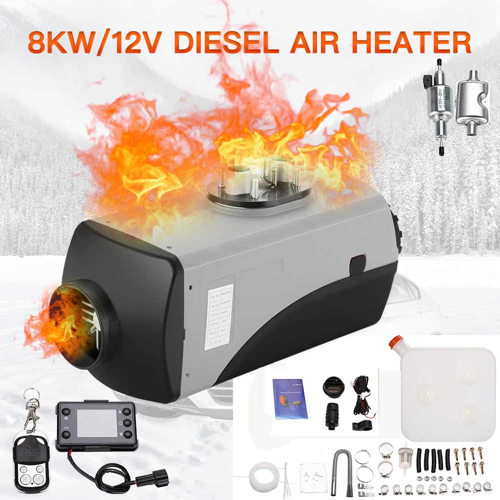 Автомобильный обогреватель 8 кВт 12 В Дизельный подогреватель воздуха Tank Vent Duct