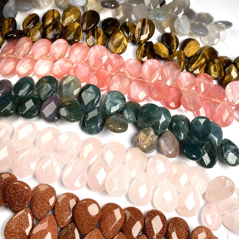 

Natural Stone Water Drop Shape Beading crystal Faceted Loose beads For jewelry making DIY Necklace Bracelet Accessories