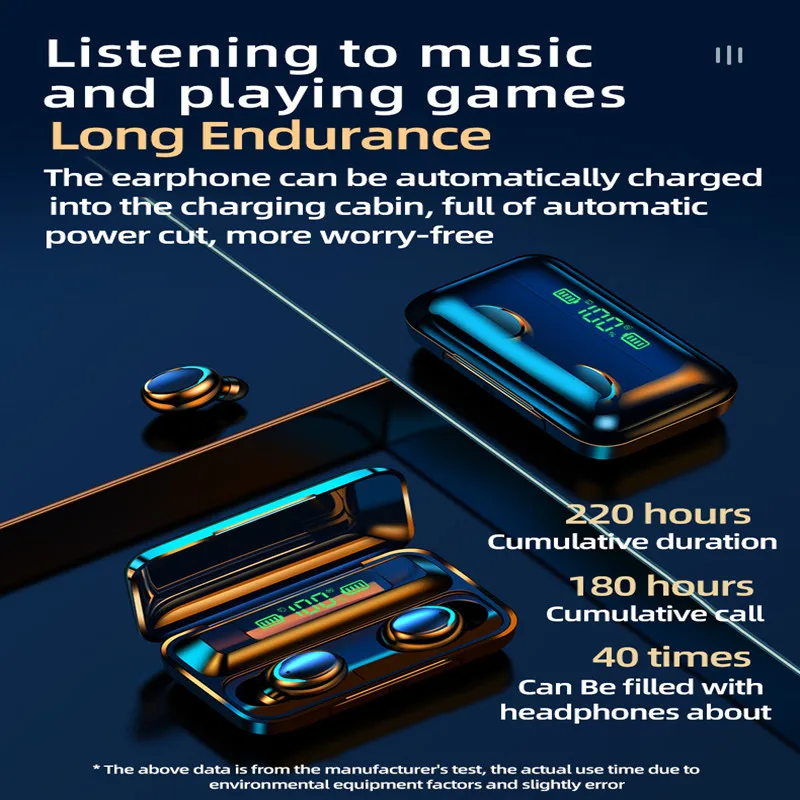 Bluetooth наушники 8D стерео Спортивные Беспроводные гарнитура Мини TWS HIFI