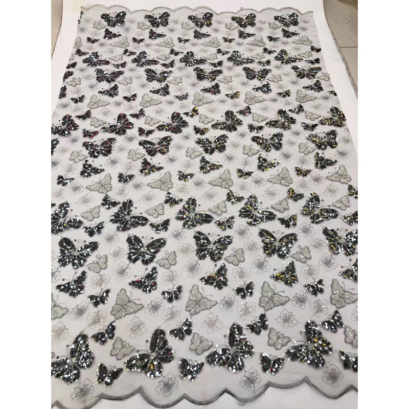 

Lace Fabric 2020 Latest Butterfly Pattern Solid Embroidery Design Popular Voile Lace High Quality Tulle Fabrics For Daily Dress