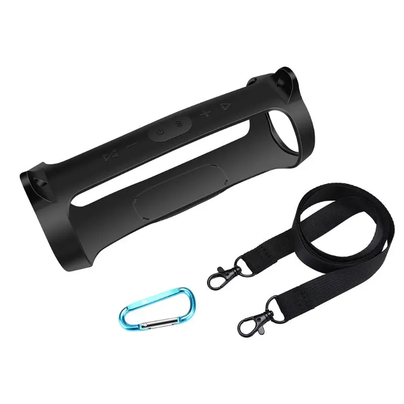 

Silicone Case Cover Skin With Strap Carabiner for Charge 4 Portable Wireless Bluetooth-Complitable Speaker