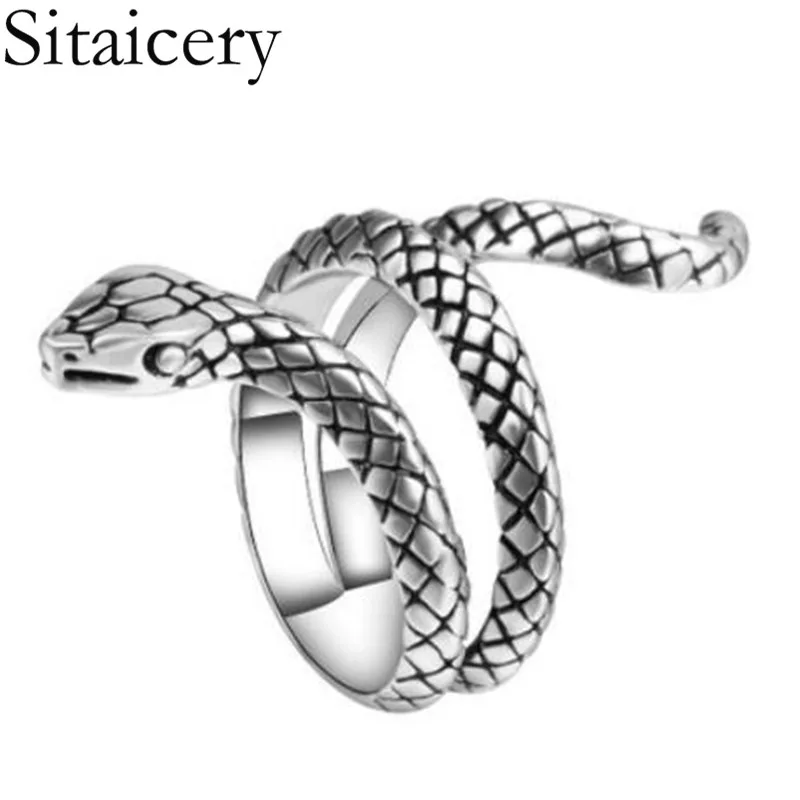 Sitaicery модное кольцо в виде змеи унисекс панк кольца для женщин готическое
