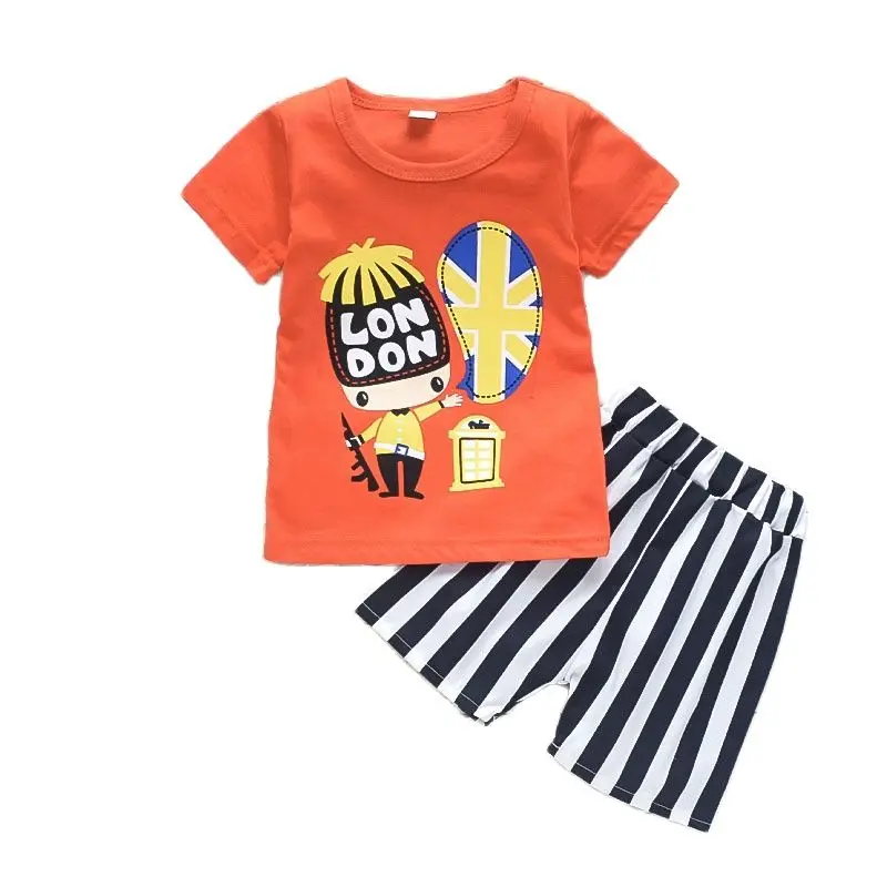 Комплект одежды для мальчиков и девочек летняя футболка с героями мультфильмов |
