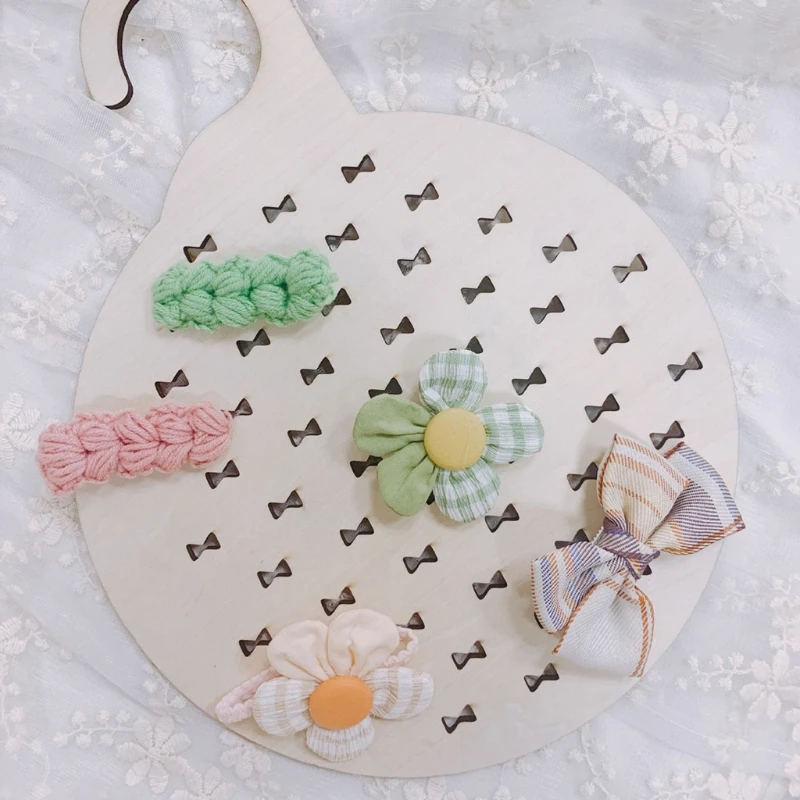 

Nordic Style Wooden Hair Ties Bowknot Holder Ponytail Scrunchies Storage Organizer Hanging Hook Display Stand Hanger Wall Decor