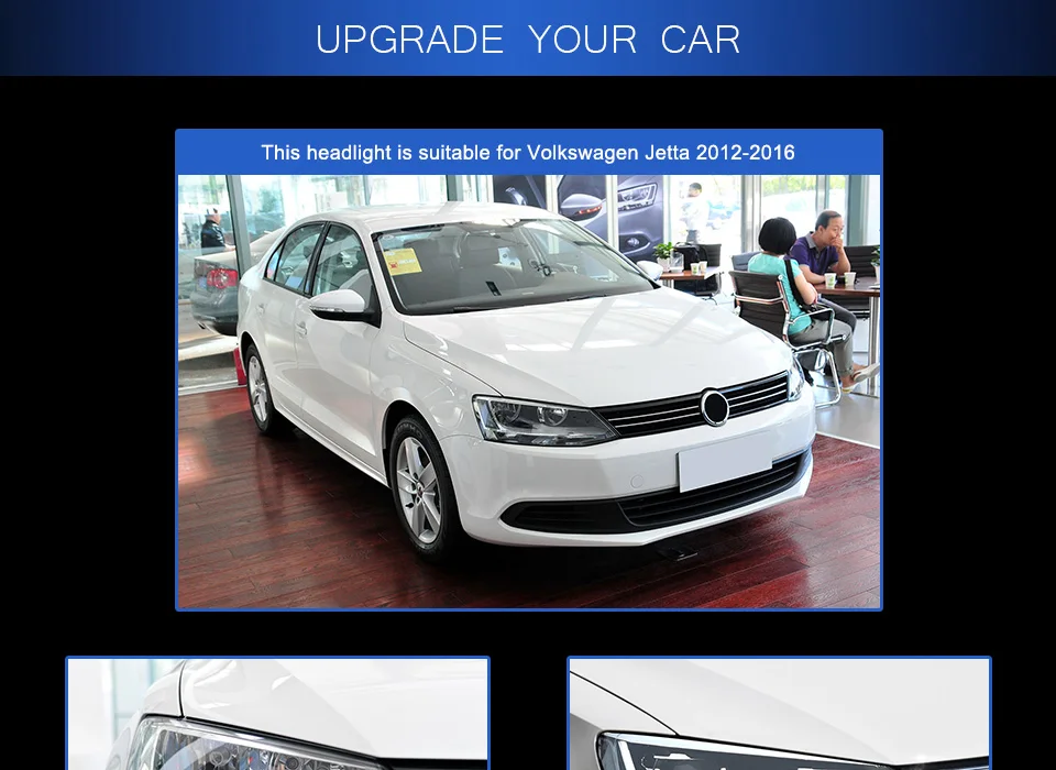 Фары для VW Jetta 2011- Mk6 DRL дневные ходовые огни головная лампа светодиодный Биксеноновая лампа Противотуманные фары тюнинг автомобильные аксессуары