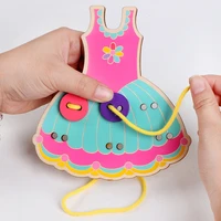 toddler toys buttoning skirt game life skills toys bead lacing board baby early education teaching kids montessori wooden toys