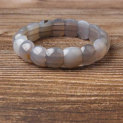 Grey agate LanLi 10x12 мм натуральные ювелирные изделия Роза Кристалл камни свободный браслет с бусинами талисманы Йога для мужчин и женщин медитация амулет - Цвет: Grey agate