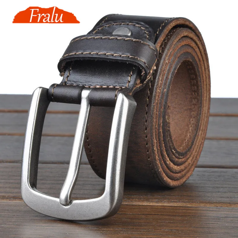Ремень мужской из натуральной воловьей кожи в ковбойском стиле|jeans belt men|leather belts for