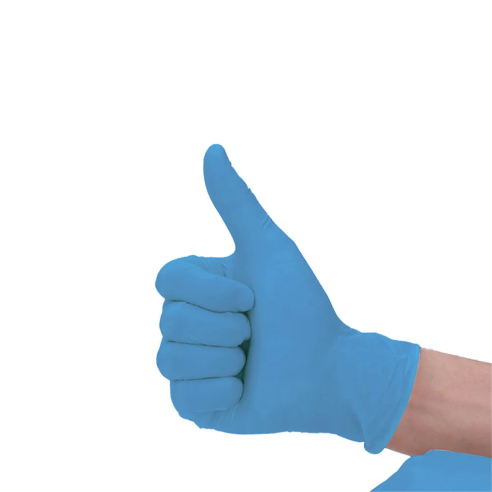 

100Pcs Blue Nitrile Disposable Gloves Powder Free Protective Gloves S/M/L/XL Size High Elasticity And Toughness