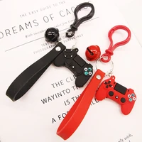 personalized simulation game console silicone leather cord keychain ring pendant male and female couple key chain bag pendant