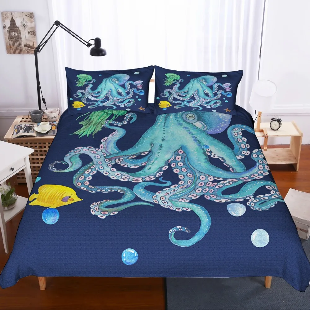Морские животные Осьминог постельные принадлежности набор 3D печать