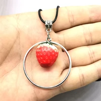 cute simple style fruit strawberry necklace gothic fashion jewelry women girl gift