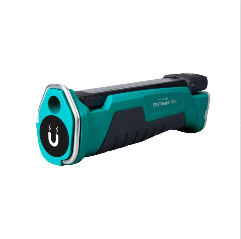 저렴한 KLARUS WL1 작업 조명, 180 회전 이중 방향 550lm, 핸드 헬드 버클 마그네토 하이 라이트 USB 충전 투광 조명 캠프 라이트