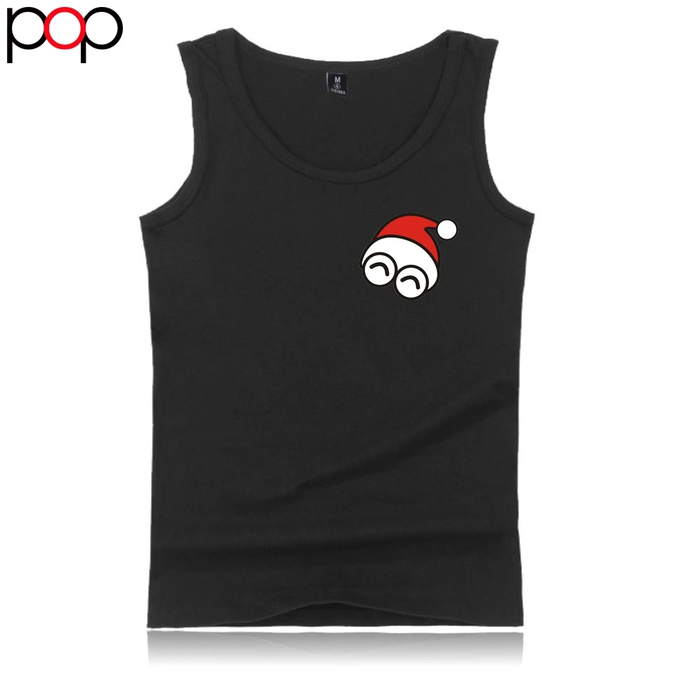 Рождественский Повседневный Топ на бретелях для мужчин и женщин K Pop без рукавов