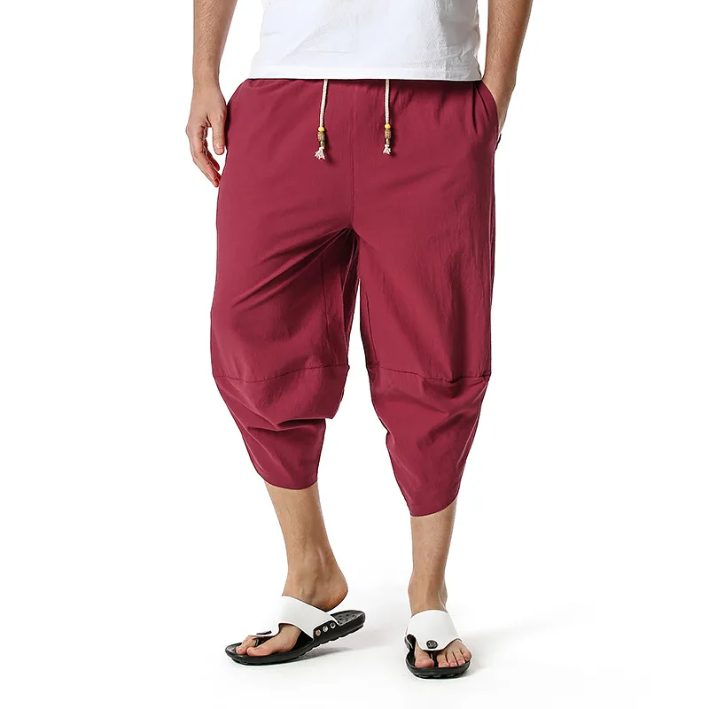 

Men's Hip-hop Fashion Casual Street Wide-legged Men's Stage Performance Hip-hop Summer Linen Pants
