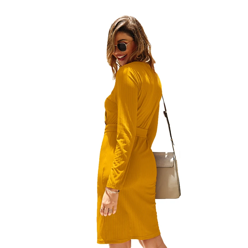 CINESSD Для женщин трикотажные Повседневные платья однотонная жилетка с v-образным