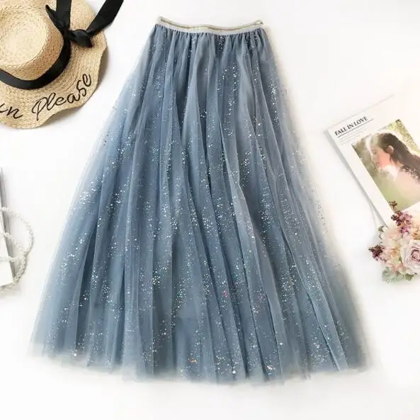 2020 летние тюлевые юбки с цветочной вышивкой и звездами длинная юбка высокой