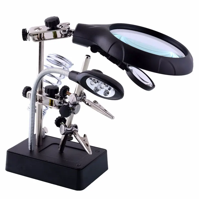 Светодиодный увеличитель Multipower Helping Hand с зажимами для припоя подставка ювелирных