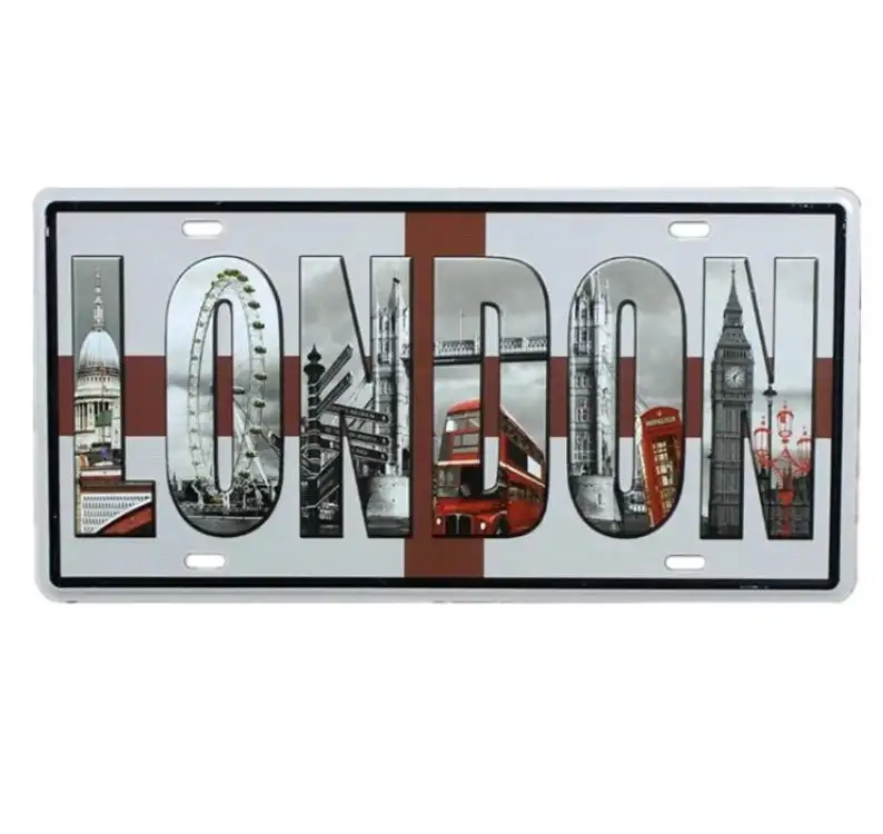 Металлические жестяные номерные знаки • винтажный металлический жестяной знак