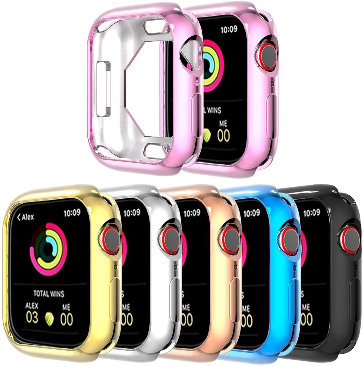 

6 шт./упаковка, Мягкий защитный чехол для Apple Watch серии 7 45 мм/41 мм