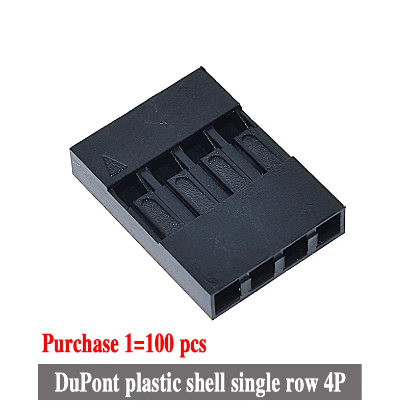 100 шт. Dupont головка 2,54 мм 1X1P 2P 3P 4P 1X1P 1X2P Dupont пластиковая оболочка штыревая головка соединитель Перемычка провода кабель корпус вилка мама - Цвет: 1X4P